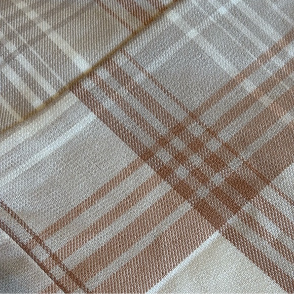 AEROPOSTALE Spaghetti Strap Plaid Mini Dress w/ Slit @ Hem Brown/Cream Sz L - Picture 9 of 14